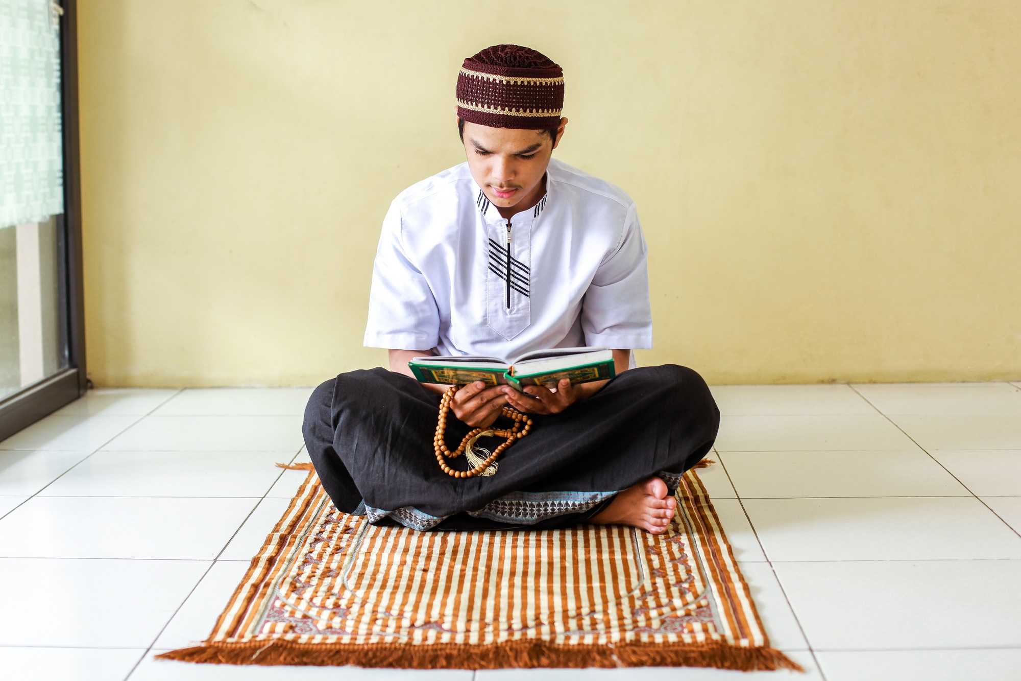 Muslim Man Reading Holy Quran
